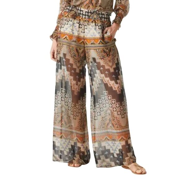 NWT MISA Los‎ Angeles Mosaic 2-Piece Off Shoulder Top, Wide Leg Pants - Picture 13 of 15